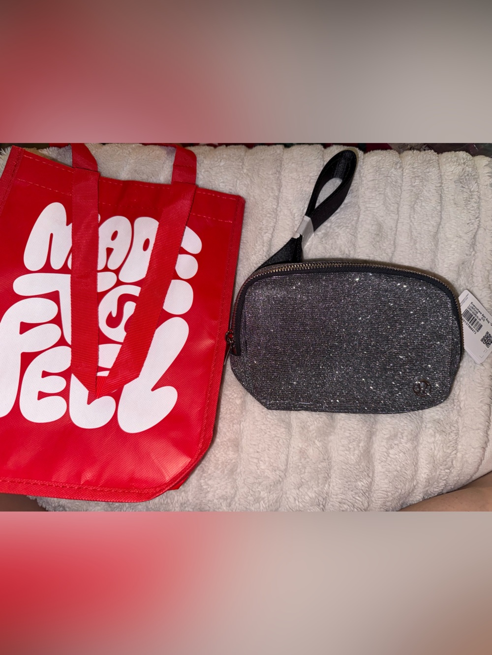 Lululemon Black Glitter everywhere belt bag